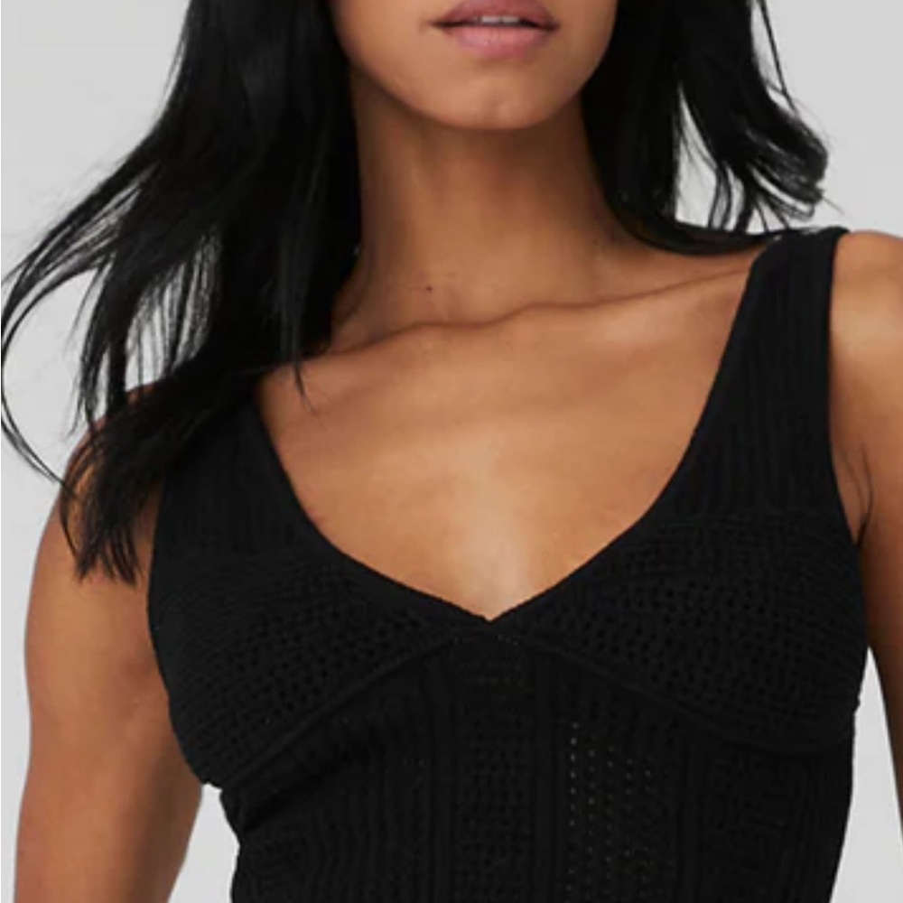 Alo Open-Knit Chase The Sun Corset Tank in size small